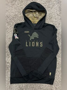 EUC Youth Nike Detroit Lions Salute Your Troops Hoodie, Size YLG